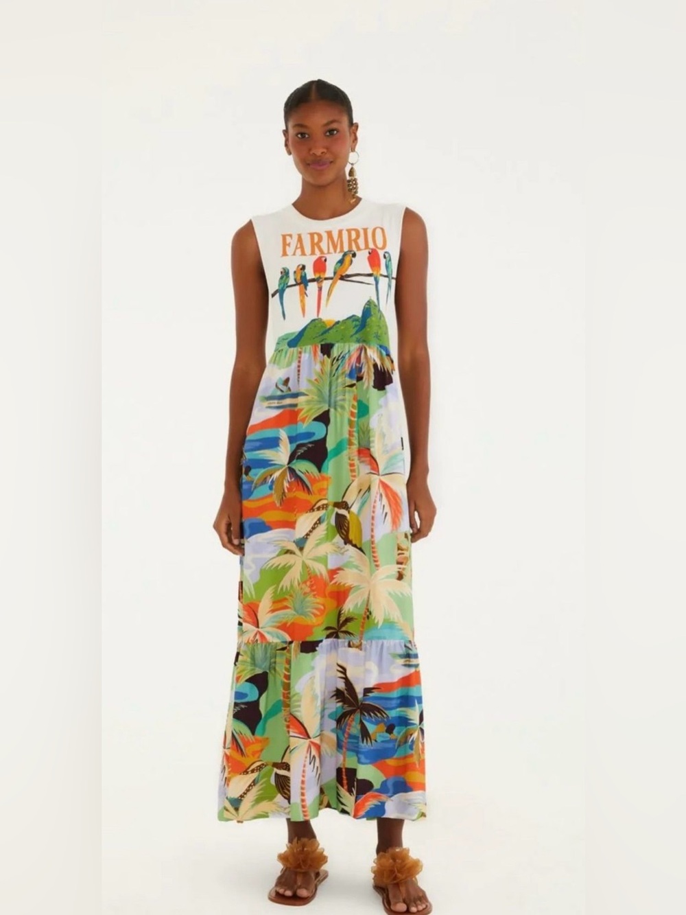 Farm Rio Araras Galho Cropped Dress | NWOT | Size Small